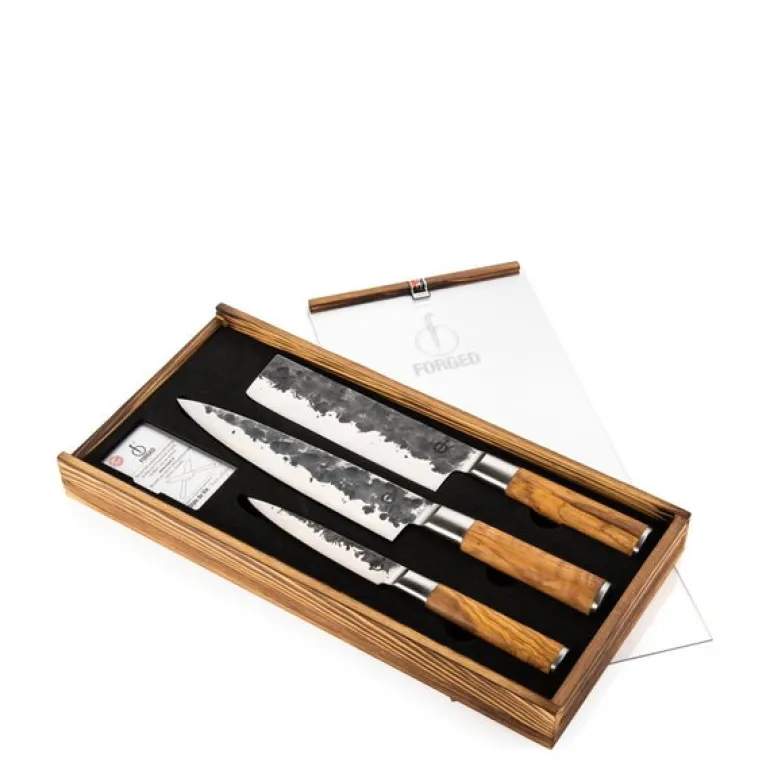 Knivsett 3 deler 35/32/25 cm olive