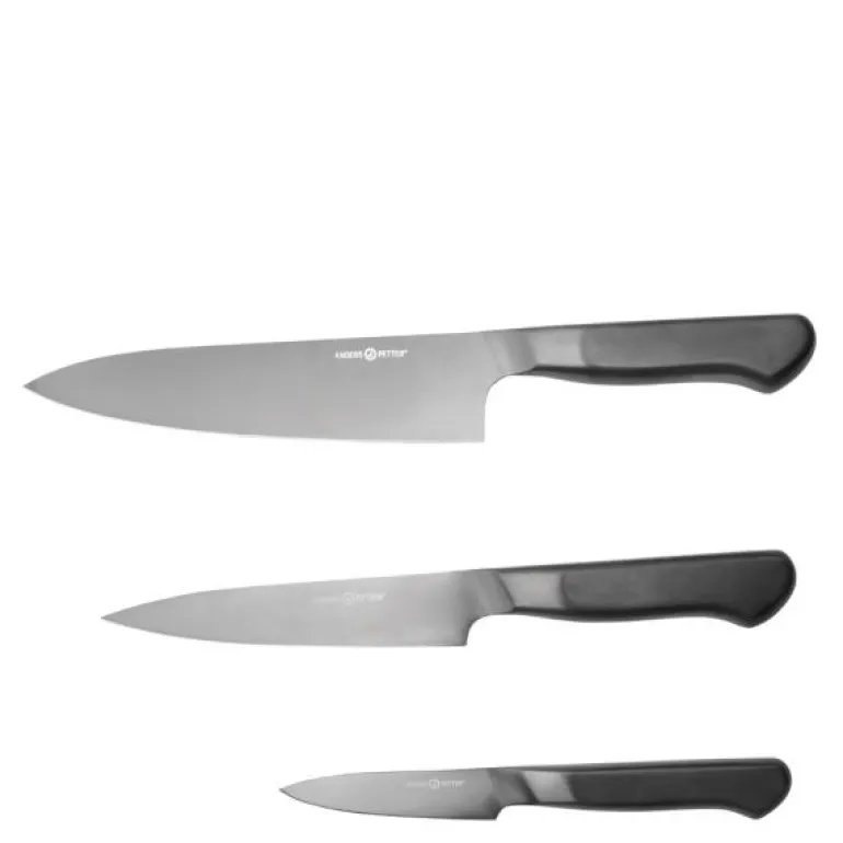 Knivsett 3 deler svart