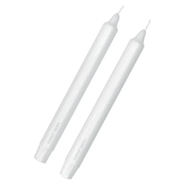 Kronelys 24 cm 2 stk hvit