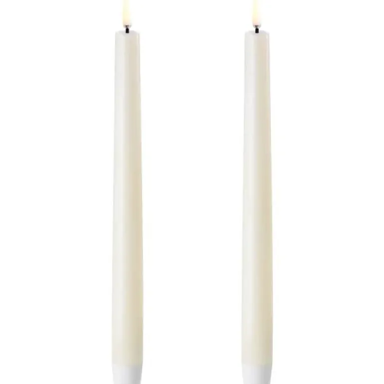 Kronelys 25 cm 2 stk ivory