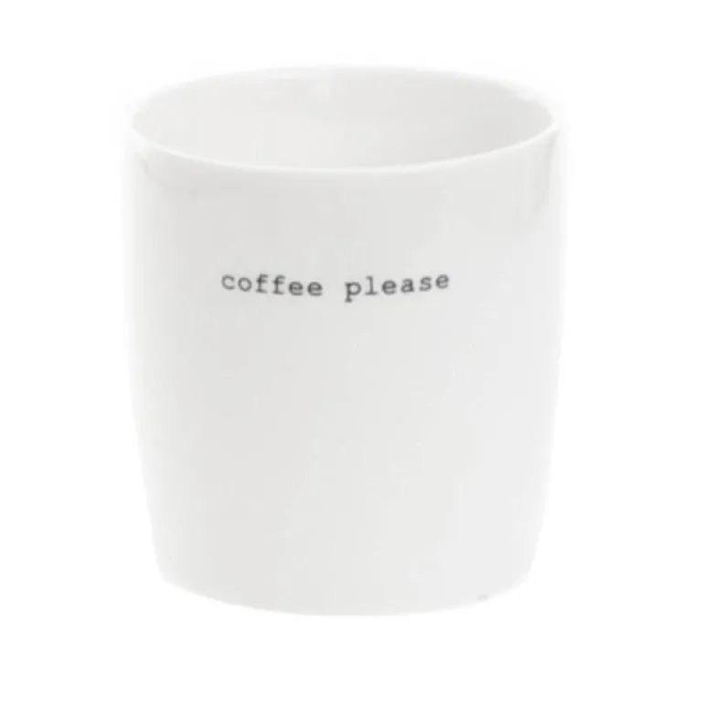 Krus mini coffee please 10 cl hvit