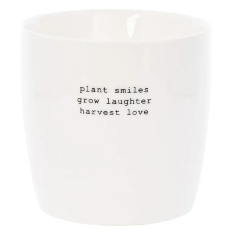 Krus plant smiles 30 cl hvit