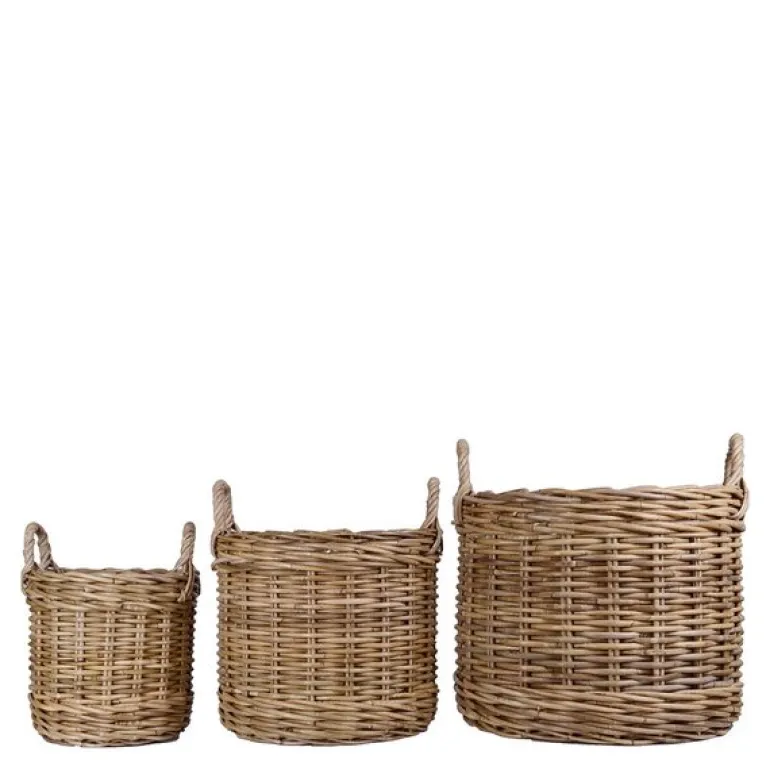 Kubu pottekurv 25/35/43 cm 3 stk grå