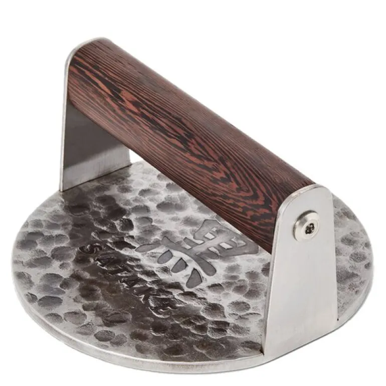 Kuro burgerpresse smashjern 14 cm brun/rustfri