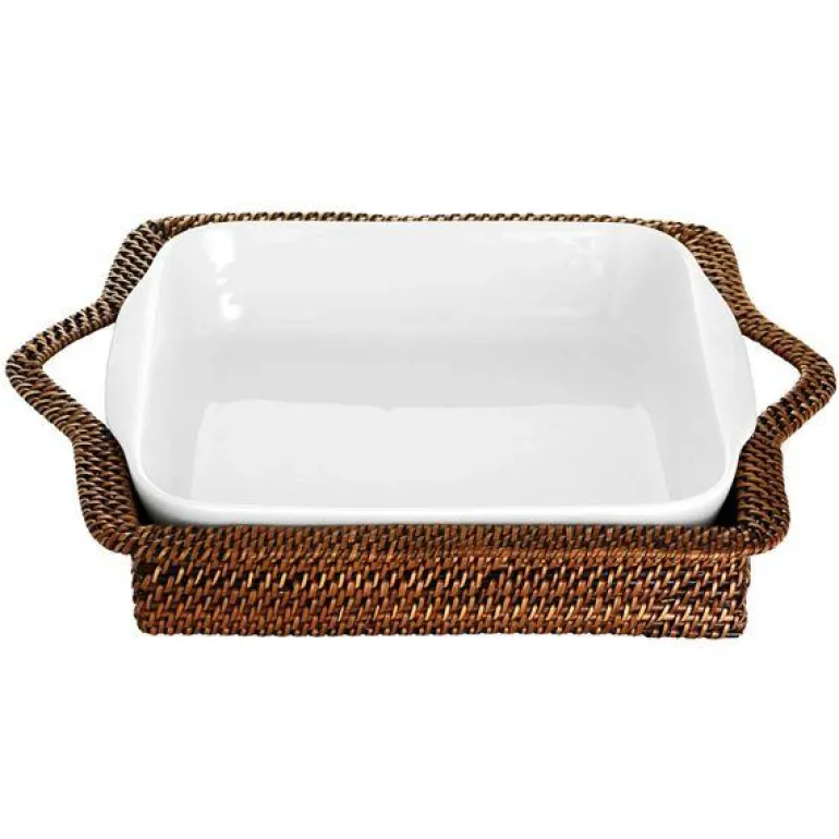 Kurv kvadrat 17x17 cm lys/mørk brun