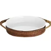 Kurv oval 36x27 cm lys/mørk brun
