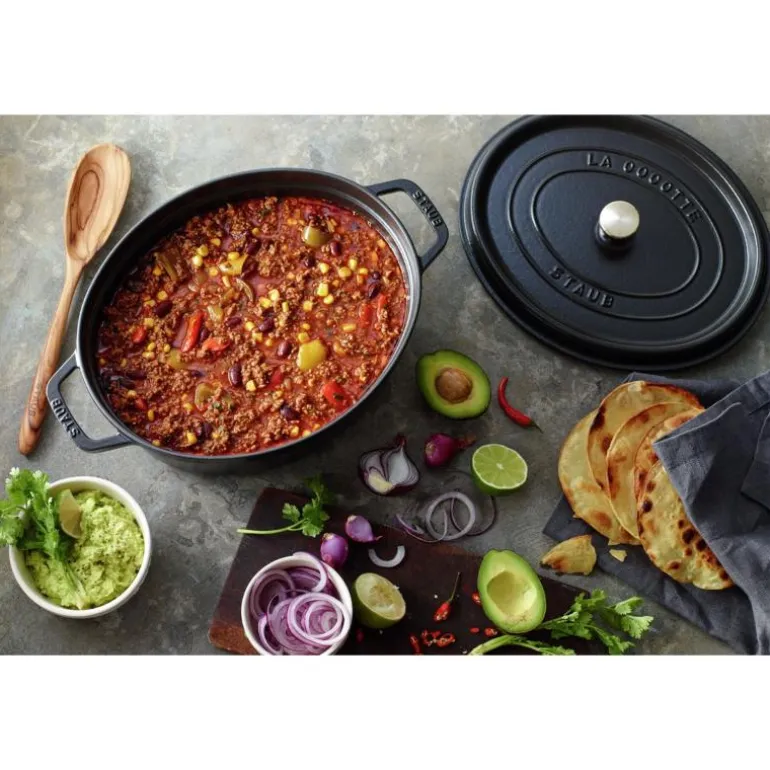 La Cocotte oval gryte 31 cm 5,5L svart