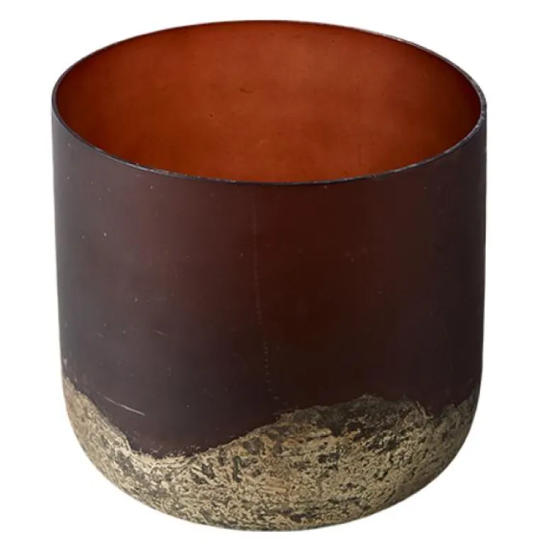 Lana vase 14 cm brun/gull