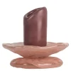 Lara lysestake 9 cm bordeaux/rosa