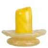 Lara lysestake 9 cm gul/lys beige