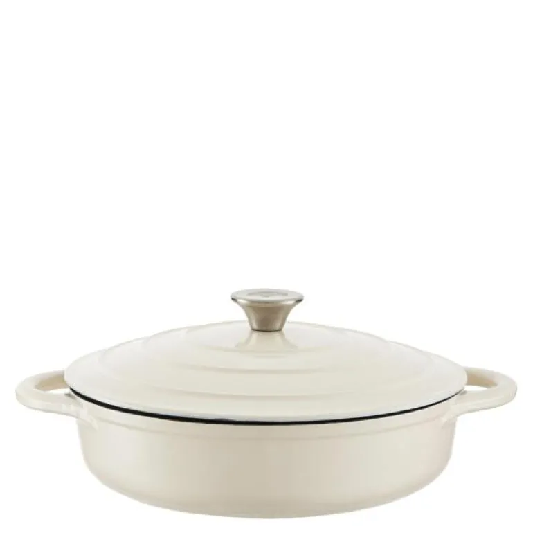 Lav støpejernsgryte 28 cm 2,5L krem