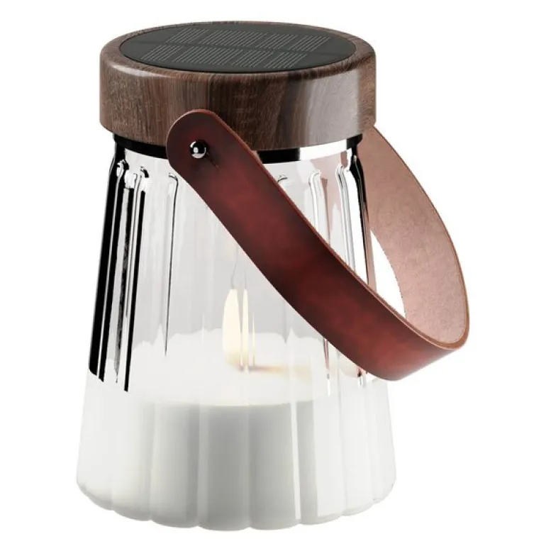 LED glass lanterne 12 x 13 cm solcelledrevet