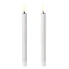 LED kertelys 1,3x13,8 cm 2 stk hvit