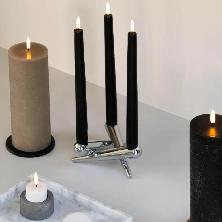 LED kertelys 1,3x13,8 cm 2 stk svart
