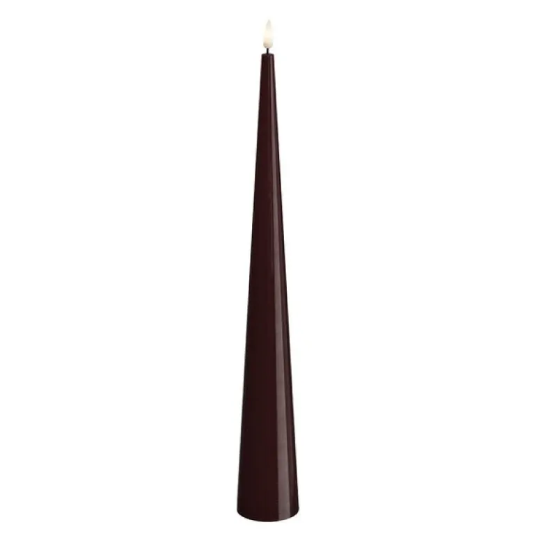 LED kjeglelys 5 x 38 cm bordaux rød