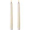 LED kronelys 20,5x2,3 cm 2 stk ivory