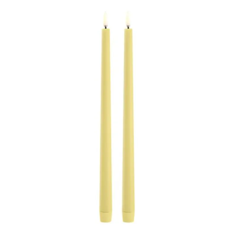LED Kronelys 2,3x32 cm 2 stk lys gul