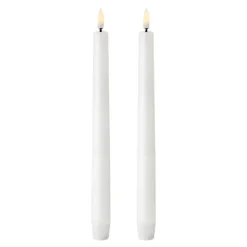 LED kronelys 25x2,3 cm 2 stk nordic white