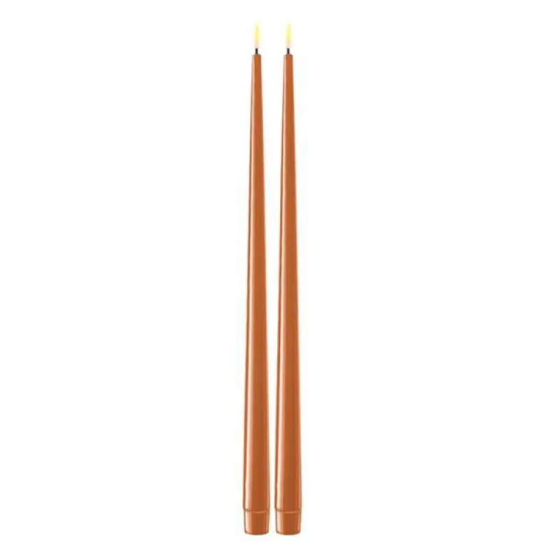 LED shiny dinner 2,2x38 cm 2 stk karamell