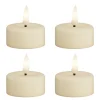 LED telys 3,5 x 4 cm 4 stk krem