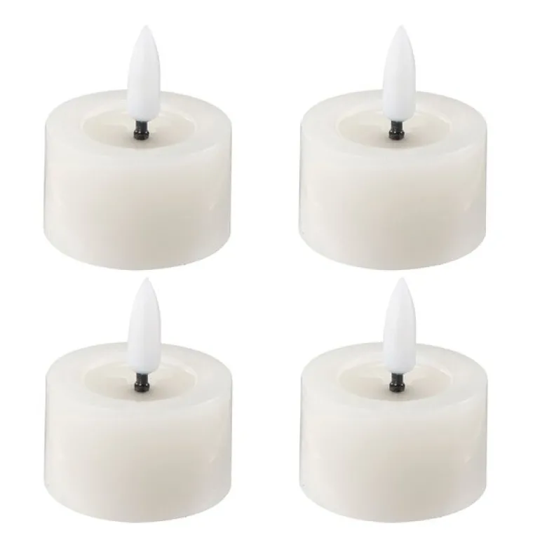 LED telys 4,5x2,5 cm 4 stk ivory
