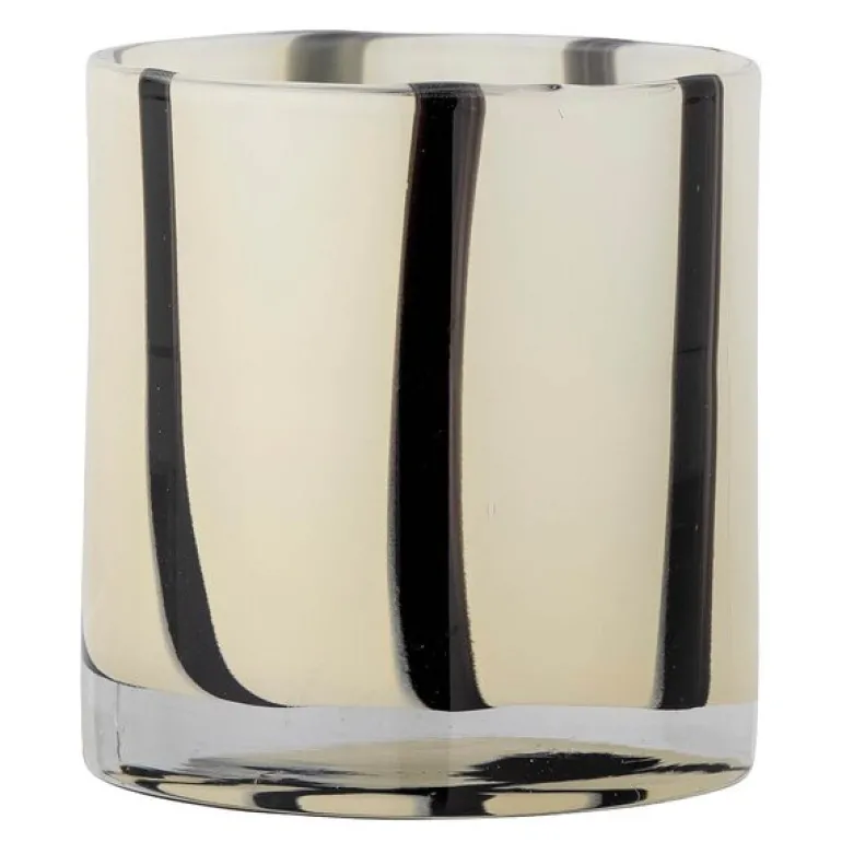 Liberty telysholder 10 cm hvit/svart