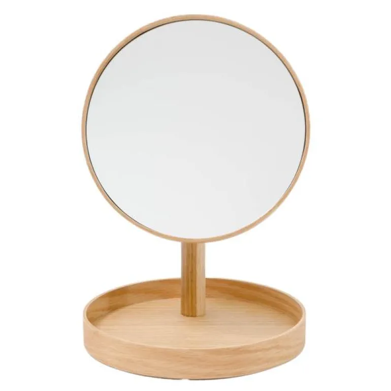 Look sminkespeil med fot 25 cm eik