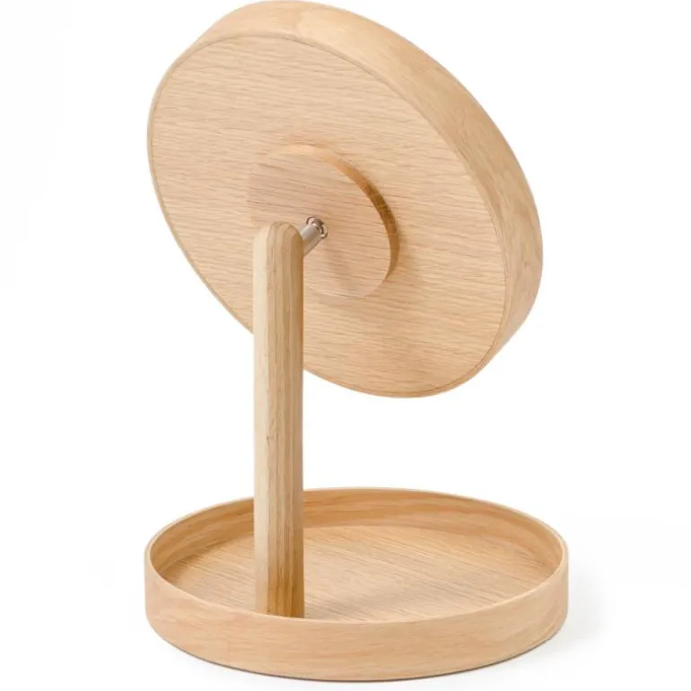 Look sminkespeil med fot 25 cm eik