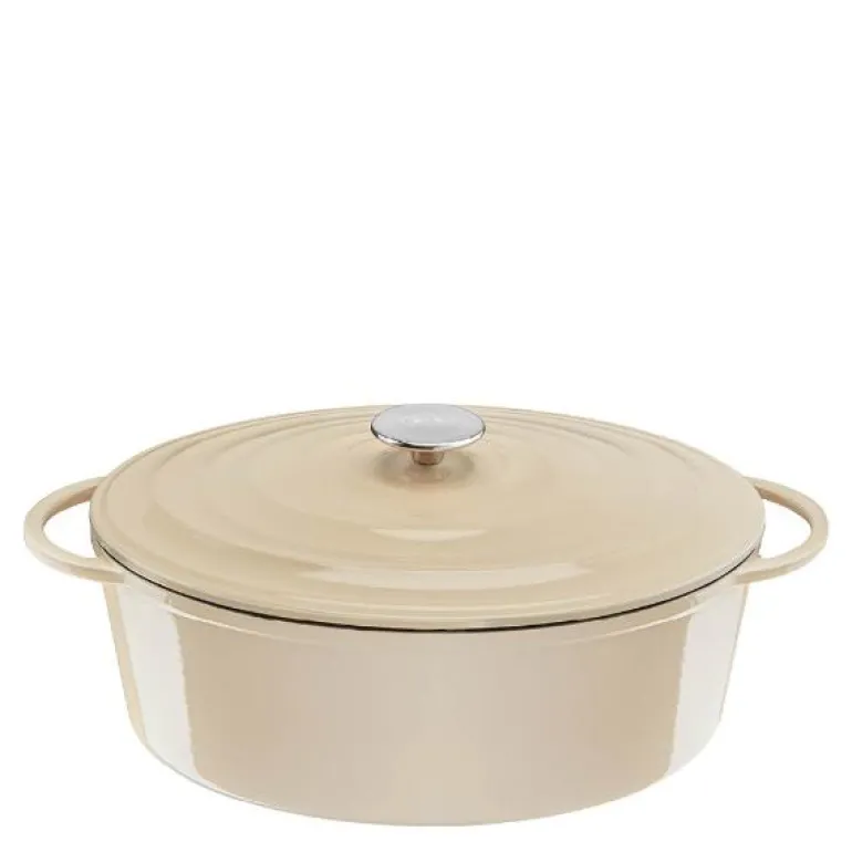 Lov oval gryte 34 cm/7,2L beige