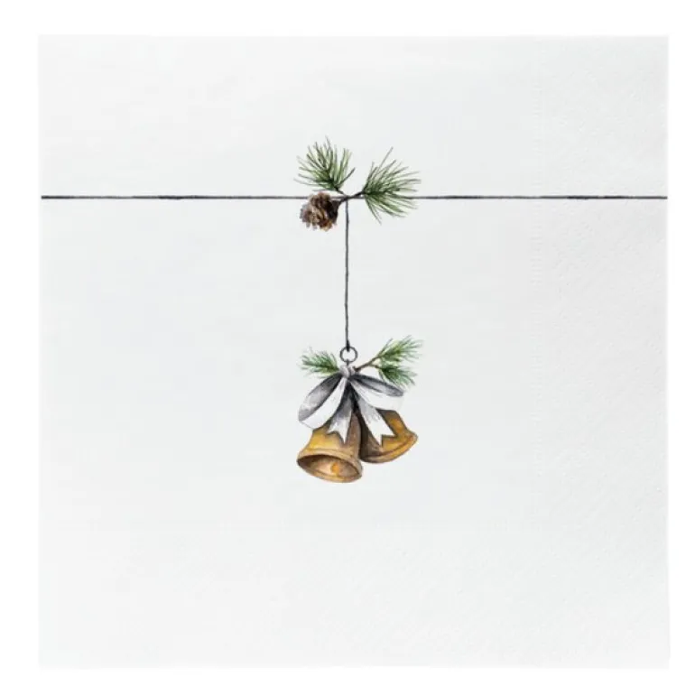 Lunsjserviett 16,5x16,5 cm 20 stk christmas bells