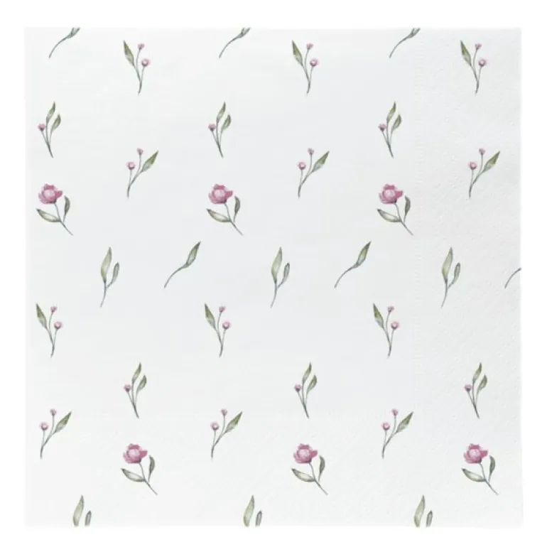 Lunsjserviett 16,5x16,5 cm 20 stk sommerblomst