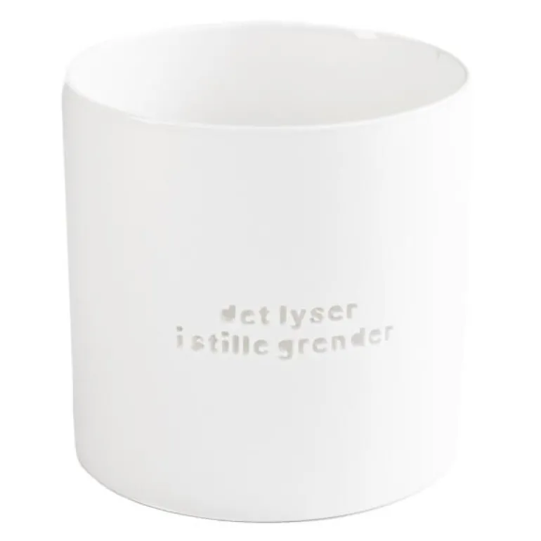Lykt det lyser i stille 10x10 cm hvit
