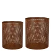 Lykt rund 2 stk 30/25 cm rust