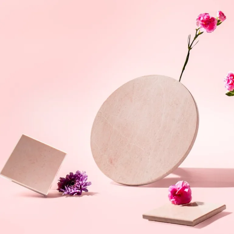 Marmor serveringsbrett 25 cm rosa