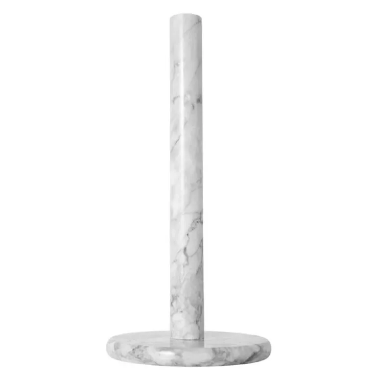 Marmor tørkerullholder 32 cm natur/hvit