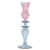 Mary lysestake 25 cm rosa/blå