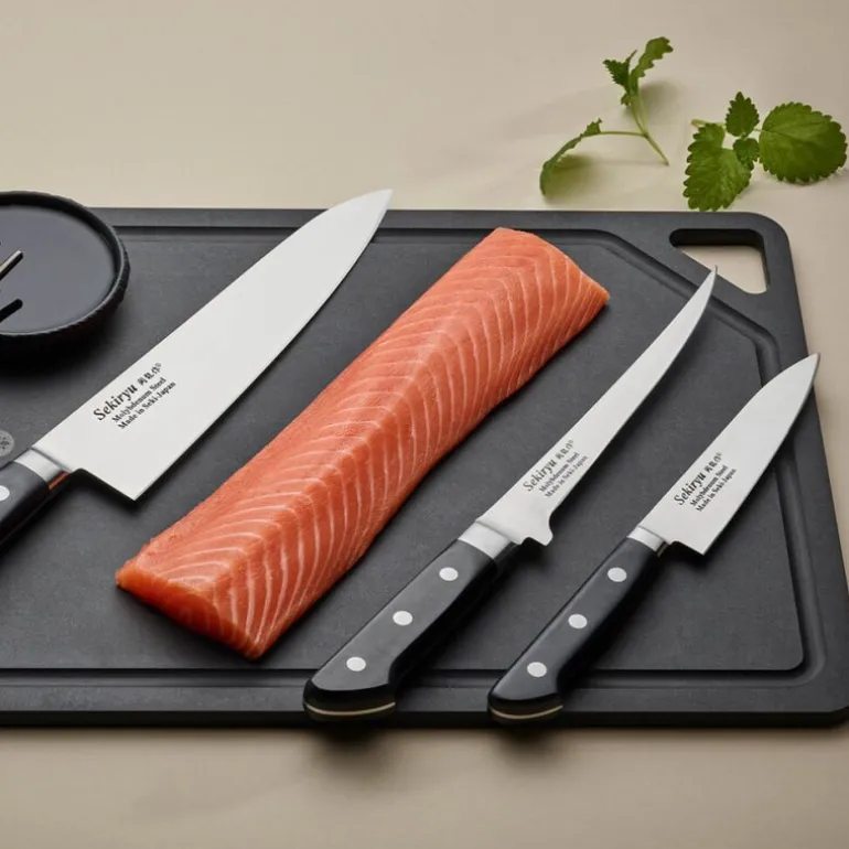 Master filetkniv 18 cm 29,5 cm blank/svart