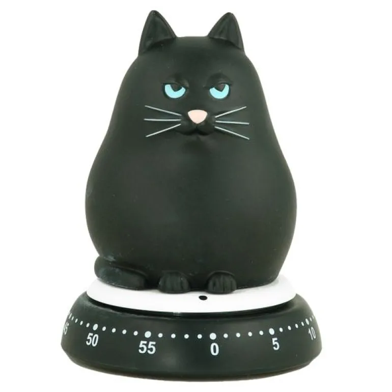 Mekanisk timer katt svart