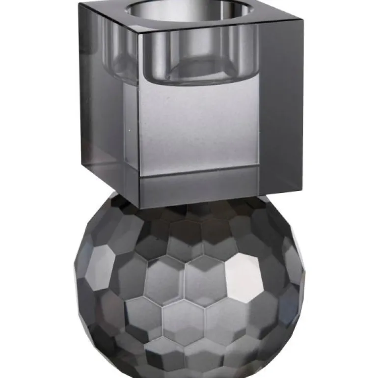 Milano lysestake rund/kvadrat 13x8 cm smoke