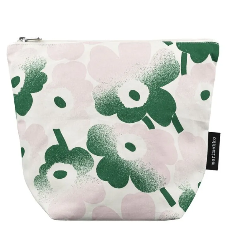 Mini Unikko toalettveske 28x24 cm hvit/rosa/grønn