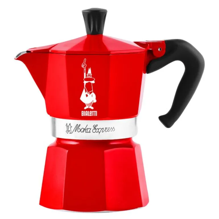 Moka Express CC 2024 espressokanne 3 kopper rød
