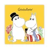 Mummi kort dobbelt Gratulerer gul