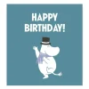 Mummi kort dobbelt Happy Birthday blå