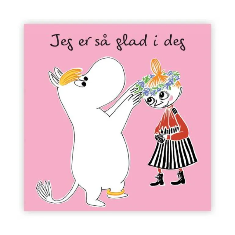 Mummi kort dobbelt Jeg er så glad i deg rosa