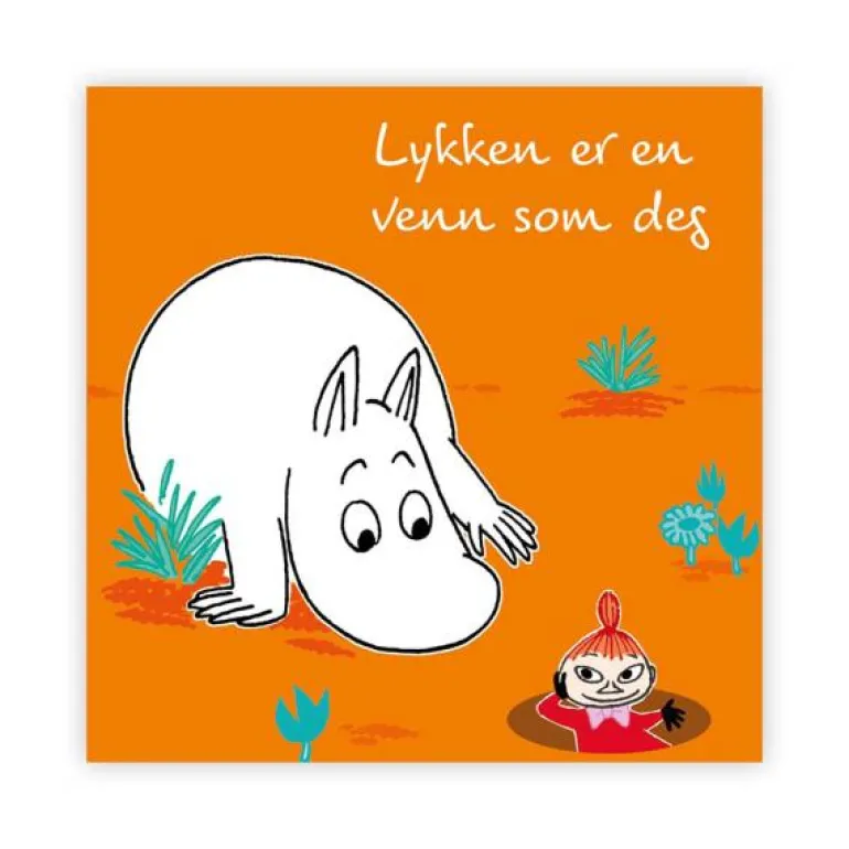 Mummi kort dobbelt Lykken er en venn oransje