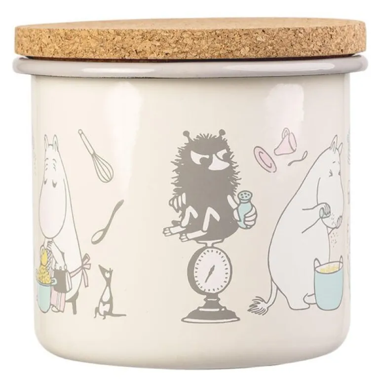 Mummi oppbevaringsboks med lokk 1,3L bon appétit beige
