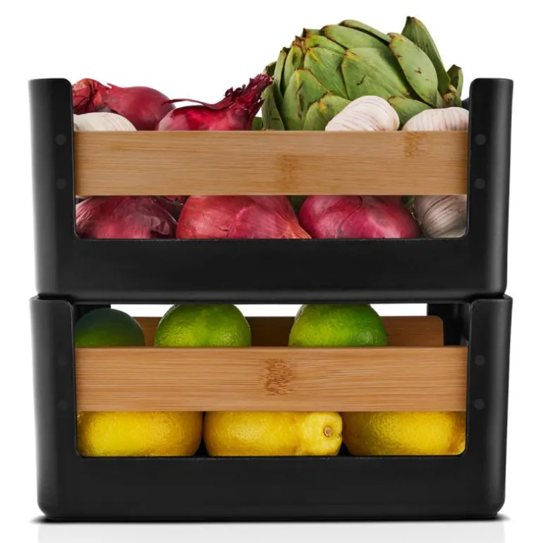 Nordic kitchen matvarekasse 27 cm svart/bambus
