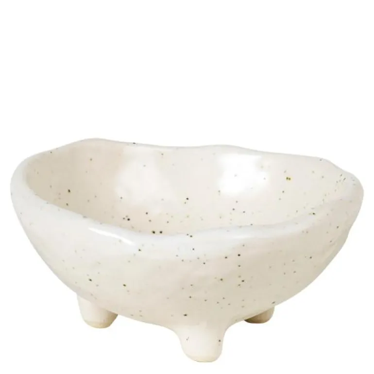 Nordic Vanilla skål med føtter 8,5 cm kremhvit