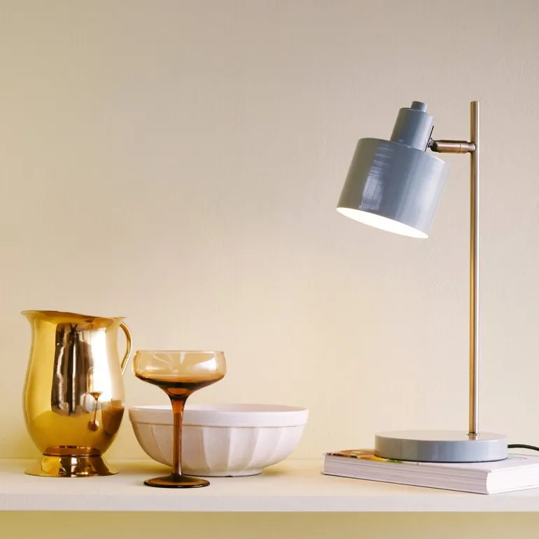 Ocean bordlampe 43 cm beige/messing