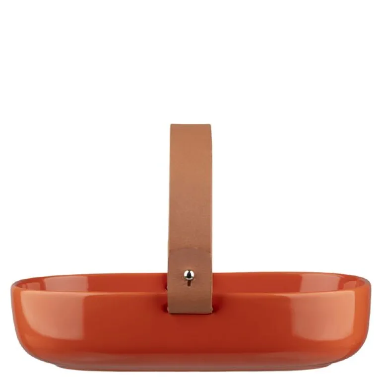 Oiva serveringsfat m/hank 20x13,5 cm terra/oransje